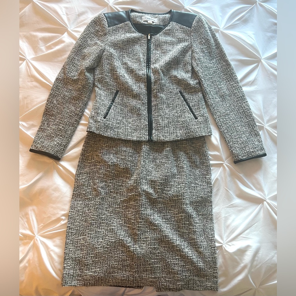 2-Piece Calvin Klein Black & White Suit Dress